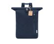 Sac à dos roll-top en toile 100% recyclée avec une fermeture à boucle couleur bleu marine