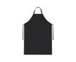 Tablier en matériau imperméable avec rubans assortis 320 g/m² couleur noir
