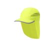 Casquette fluorescente ajustable et respirante avec rabat arrière couleur jaune fluorescent
