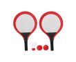 Set de 2 raquettes avec 2 balles assorties et volant pour l’extérieur couleur rouge