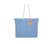 Sac en coton recyclé avec soufflet et anses en coton 220 g/m² couleur bleu