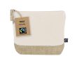 Trousse de toilette en coton certifié Fairtrade avec base en jute couleur naturel