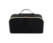 Trousse de toilette en PU avec grand compartiment et anse de transport couleur noir