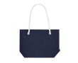 Sac en feutre recyclé avec logo avec anses en cordon de coton couleur bleu marine