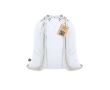 Sac à dos à cordon en coton certifié Fairtrade 140 g/m² couleur blanc