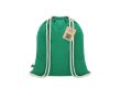Sac à dos à cordon en coton certifié Fairtrade 140 g/m² couleur vert