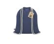 Sac à dos à cordon en coton certifié Fairtrade 140 g/m² couleur bleu marine