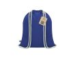 Sac à dos à cordon en coton certifié Fairtrade 140 g/m² couleur bleu