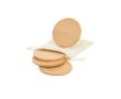 Set de 4 sous-verres en bambou dans un sac en coton avec fermeture couleur naturel