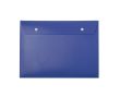 Porte-documents en plastique avec 2 fermetures à boutons couleur bleu