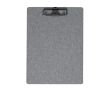 Porte-bloc en polyester RPET avec pince et porte-stylo A4 couleur gris