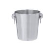 Seau à glace en acier inoxydable recyclé avec deux poignées 4L couleur argenté