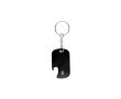 Porte-clés décapsuleur en aluminium recyclé GRS de forme rectangulaire couleur noir