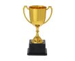 Trophée classique doré avec 2 poignées latérales et base noire couleur doré