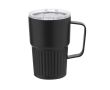 Mug thermique en acier inoxydable recyclé avec design en relief 400 ml couleur noir