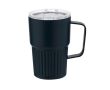 Mug thermique en acier inoxydable recyclé avec design en relief 400 ml couleur bleu marine