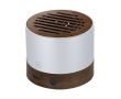 Enceinte en aluminium recyclé GRS et bois de noyer 3W couleur argenté