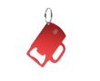 Porte-clés décapsuleur en aluminium recyclé GRS en forme de chope couleur rouge
