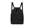 Sac à dos à cordons en PU avec poche inférieure pour chaussures couleur noir