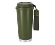 Gobelet à emporter en inox recyclé avec sangle de transport 500 ml couleur vert