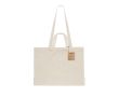 Sac en coton recyclé avec soufflet et double anse 150 g/m² couleur naturel