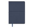 Carnet en cuir synthétique avec bloc-notes intérieur, pages lignées A6 couleur bleu marine