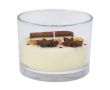 Bougie parfumée en cire végétale, parfum cannelle et agrumes couleur blanc