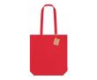 Sac en coton biologique avec soufflet et anses renforcées 270 g/m² couleur rouge