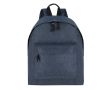 Sac à dos en polyester recyclé avec poche avant et motif chiné couleur bleu