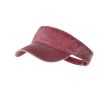 Visière en coton effet délavé avec fermeture velcro réglable couleur rouge