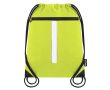 Sac à dos à cordons en RPET avec poche avant et bande réfléchissante couleur jaune