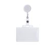 Tour de cou extensible avec porte-badge rigide et corde de 70cm couleur blanc