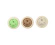 Set de savons emballés individuellement avec 3 parfums différents couleur naturel