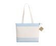 Sac bandoulière en coton recyclé avec soufflet et zip 300g/m² couleur bleu ciel