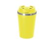 Gobelet isotherme à emporter en inox avec couvercle hermétique 350ml couleur jaune