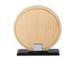 Plaque trophée ronde en bois avec base en verre noir couleur naturel