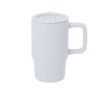 Tasse à emporter en céramique avec couvercle coulissant et mate 430 ml couleur blanc