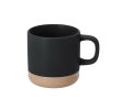 Tasse en céramique finition mate avec base non émaillée 350 ml couleur noir
