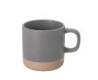 Tasse en céramique finition mate avec base non émaillée 350 ml couleur gris