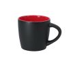 Tasse en céramique avec finition noire mate et intérieur coloré 350 ml couleur rouge