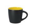 Tasse en céramique avec finition noire mate et intérieur coloré 350 ml couleur jaune