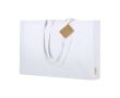 Sac à soufflet en coton recyclé avec anses longues renforcées 220g/m² couleur blanc