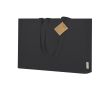 Sac à soufflet en coton recyclé avec anses longues renforcées 220g/m² couleur noir