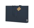 Sac à soufflet en coton recyclé avec anses longues renforcées 220g/m² couleur bleu marine