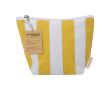 Trousse à rayures avec fermeture zippée en coton recyclé couleur jaune