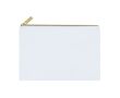 Trousse en polyester avec fermeture éclair dorée pour sublimation couleur blanc