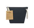 Trousse en coton recyclé avec cordon et fermeture éclair 240 g/m² couleur bleu marine