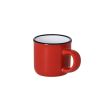 Tasse en céramique vintage bicolore avec bord noir 85 ml couleur rouge