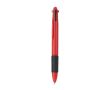 Stylo multicolore 4-en-1 avec grip en caoutchouc et 4 encres couleur rouge