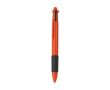 Stylo multicolore 4-en-1 avec grip en caoutchouc et 4 encres couleur orange